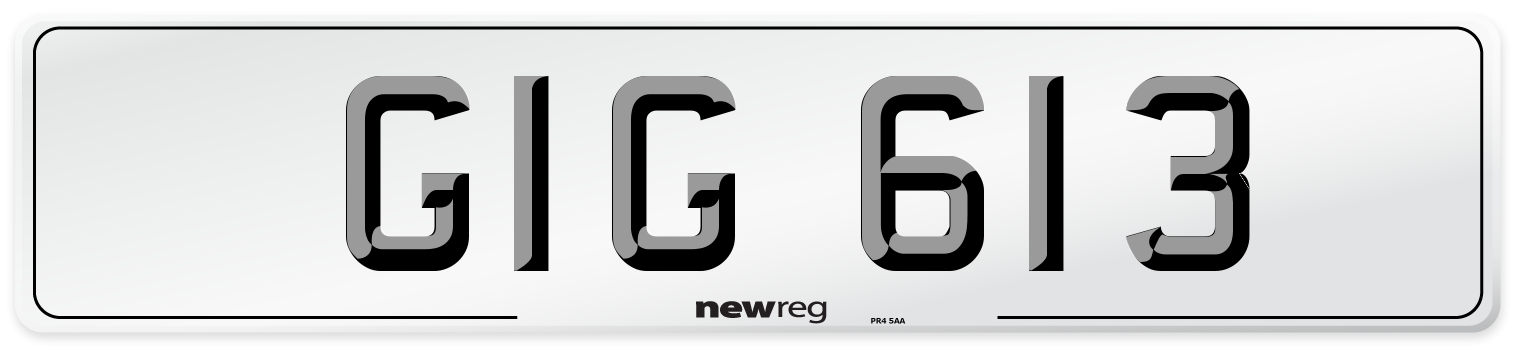 GIG 613 Number Plate from New Reg